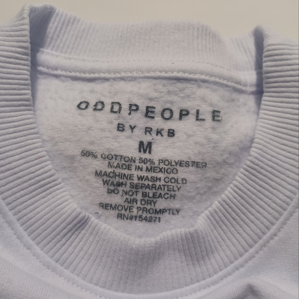 Odd People Men's Graphic Crewneck Sweater - White - Picture 2 of 2